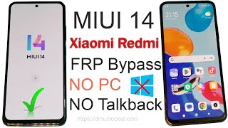 NO PC  XIAOMI FRP Bypass MIUI 14 Android 13 NO Talkback l Redmi MIUI 14 FRP Bypass Google Account [upl. by Fredericka]