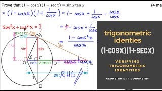 Proving a Trigonometric Identity  1cosx1secxsinxtanx [upl. by Zeiler]