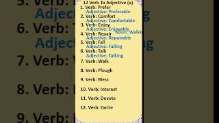 12 Verb To Adjective a in English  10 minute class  shorts [upl. by Kristin784]