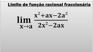 LIMITE DE FUNÇÃO RACIONAL FRACIONÁRIA [upl. by Nosnorb719]