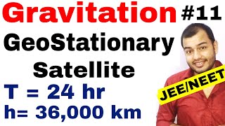 11 chap 8  Gravitation 11  GeoStationary Satellites Geosynchronous Satellites IIT JEE MAINSNEET [upl. by Spaulding]