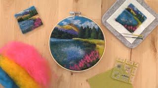 Needle Felting for Beginners 2D Landscape quotHidden Lakequot [upl. by Reede]