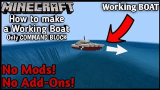 How to make a Working Boat in Minecraft  MCPE Bedrock Edition Xbox Windows 10 No Mods [upl. by Idur]