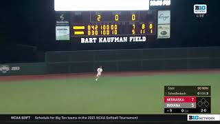 Nebraska Baseball Spencer Schwellenbach home run against Indiana [upl. by Audres]