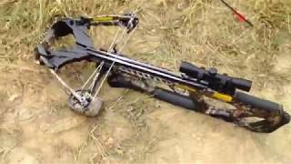 Crossbow balestra guillotine x 185 lb 400 fps tiri da 100 Yard [upl. by Dahlia]