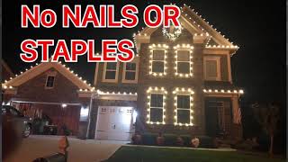 Hanging Christmas lights around windows and doors with no hammers or nails [upl. by Oatis]