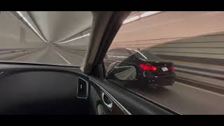 BMW f30 328i vs Infiniti Q50 37 Almost Crashed [upl. by Ihcalam]