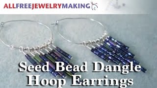 DIY Seed Bead Dangle Hoop Earrings [upl. by Nitsugua]