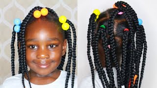 For Moms who cant Grip Braids Try this Method Simple Back To School Hairstyles for Little Girls [upl. by Nnylak]