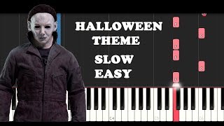 Halloween Theme  Michael Myers SLOW EASY PIANO TUTORIAL [upl. by Andres662]