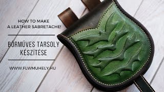 Bőrműves Tarsoly Készítése  How to make a leather sabretache [upl. by Novad]