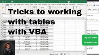 Tricks to working with tables with VBA in Excel [upl. by Lyns]