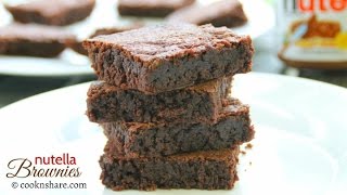 Nutella Brownies  3 Ingredients [upl. by Sukey347]