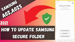 Samsung Galaxy A02A02s Secure folder update 2021  Galaxy a02a02s secure folder [upl. by Stander]