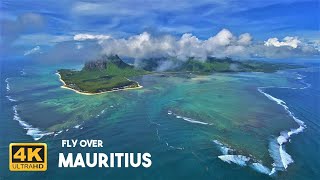 4K  Fly over Mauritius 🇲🇺 Morne Brabant Underwater waterfall Blue bay Mauritius Helicopter [upl. by Nwahsear]