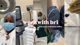 WORK WITH BRI VLOG  hospital pharmacy technician IV room [upl. by Yenot]