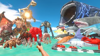 FPS Avatar in Aquapark Rescues Sea Monsters and Fights Infernals  Animal Revolt Battle Simulator [upl. by Pelagi]