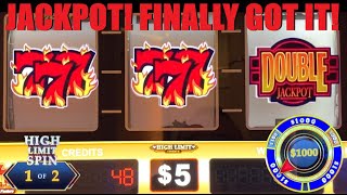 JACKPOT FINALLY GOT THE HIGH LIMIT WHEEL BONUS ON DOUBLE JACKPOT BLAZING 777 HIGH LIMIT EDITION [upl. by Nnaira]