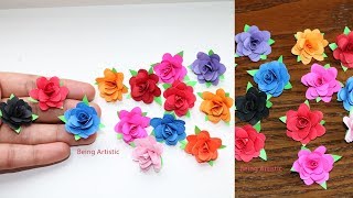 How To Make Small Paper Rose Flower  DIY Handmade Craft  Paper Craft [upl. by Bezanson]