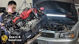 Installing a Forged EJ257 in my Subaru Forester [upl. by Hertz451]