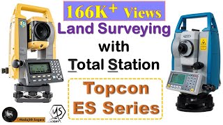 How to do land surveying with the Total Station  Topcon ES series [upl. by Ekihc]