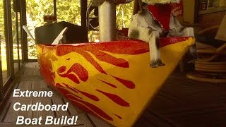 Extreme Cardboard Boat Build  How to Make a Cardboard Boat [upl. by Lev447]