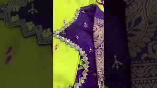 Simple maggam work aari work cut work blouse with princess cut [upl. by Llerut]