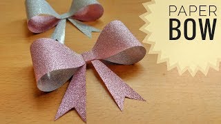 How to make an easy paper bow  Christmas decoration [upl. by Higinbotham]