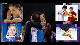 Yuzuru Hanyu cute moments with top ladies skaters Zhenya Alina Anna Sasha Julia Yuzu 4T3T3T3A [upl. by Nyllewell]