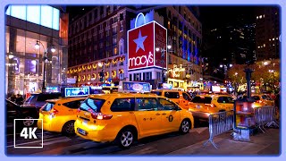 Relaxing Night Walk in NEW YORK CITY🗽Macys and 6th avenue Manhattan Tour NYC [upl. by Yewed597]