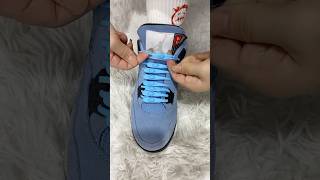 Jordan 4 university blue string lace tutorial Best Way lace tutorial [upl. by Sarina]