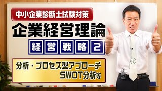 企業経営理論 経営戦略②【分析・プロセス型アプローチ／SWOT分析等】中小企業診断士試験対策 [upl. by Wier]