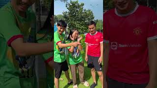 Su Hao comedy we met famous player ⚽️ [upl. by Anayrb]