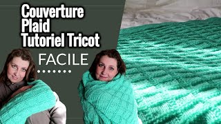 Plaid ou couverture bébé au tricot  Tricot facile  Tutoriel Tricot [upl. by Atteroc728]