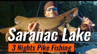 Adirondack canoe trip and good pike fishing 3 nights on Saranac Lake [upl. by Aizat]