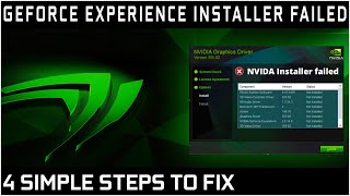 Geforce Experience Installer Failed 4 Simple Steps to Fix  How to Fix [upl. by Hgielac159]