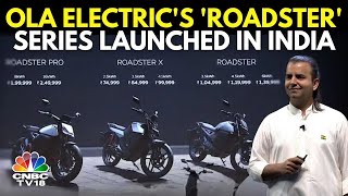 Ola Electric Launches EMotorcycle Series Roadster Starting At ₹74999  Bhavish Aggarwal  N18V [upl. by Fidelas]