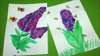 Kwiaty kropkami malowane  flowers painted with dots ear buds painting finger painting [upl. by Artina475]