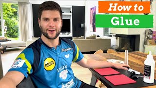 How to glue your table tennis racket l Dimitrij Ovtcharov [upl. by Aicelef]