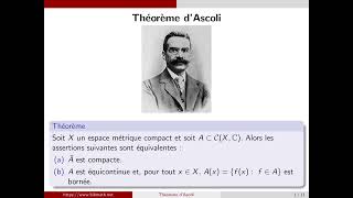 Théorème dAscoli  preuve par le procédé diagonal [upl. by Nitram]