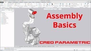 Creo Parametric  Assembly Basics Part 1  How to Create an Assembly [upl. by Lomaj]