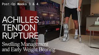 Weeks 3 amp 4  Achilles Tendon Rupture  Operative Repair Surgery  Early Weight Bearing [upl. by Bozuwa50]