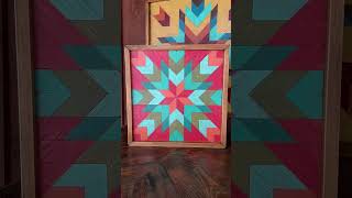 Barn Quilt Wood Wall Art  Colorful Wooden Wall Decor  Star  Wood Artwork  Americana Folk Art [upl. by Mattheus655]