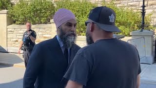 quotWho said itquot  NDP Leader Jagmeet Singh gets into verbal altercation in Ottawa [upl. by Hilario]