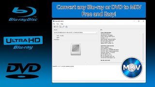 Convert BluRay amp DVD to MKV FOR FREE [upl. by Sevart]