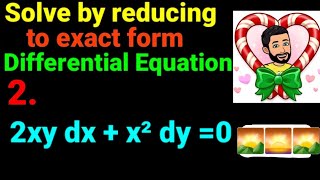 2 2xy dx  x² dy  0  Solve exact differential equation  2xydxx2dy0  Differential Equation [upl. by Aerdno]