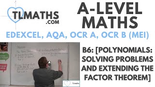 ALevel Maths B612 Polynomials An Example of Using the Factor Theorem [upl. by Gensmer]