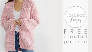 Delaney Cardigan FREE Crochet Pattern Video Tutorial [upl. by Malorie]