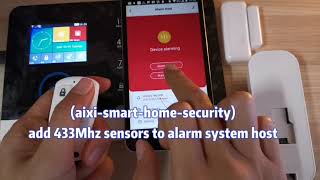 Add aixiSHS 433Mhz Door SensorPIR Motion SensorRemote to WiFi GSM Alarm Systems [upl. by Pollerd]