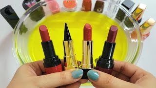 LIPSTICK SLIME Slime Coloring with lipstickmakeupglitter Satisfying ASMR Makeup slimeasmrslime [upl. by Junna44]